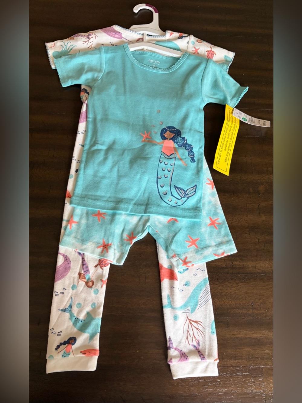 Carter's Aqua Mermaid and Starfish Pajama Set